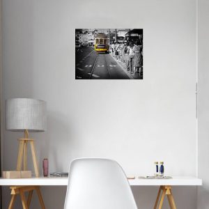 Waiting for the tram - Wooden Photo Wall Art