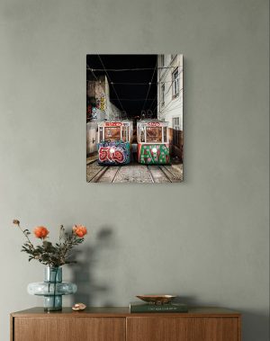 Elevador da Gloria Graffitis - Wooden Photo Wall Art