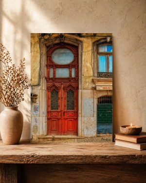 Red door on Rua Forno de Tijolo - Wooden Photo Wall Art (copia)