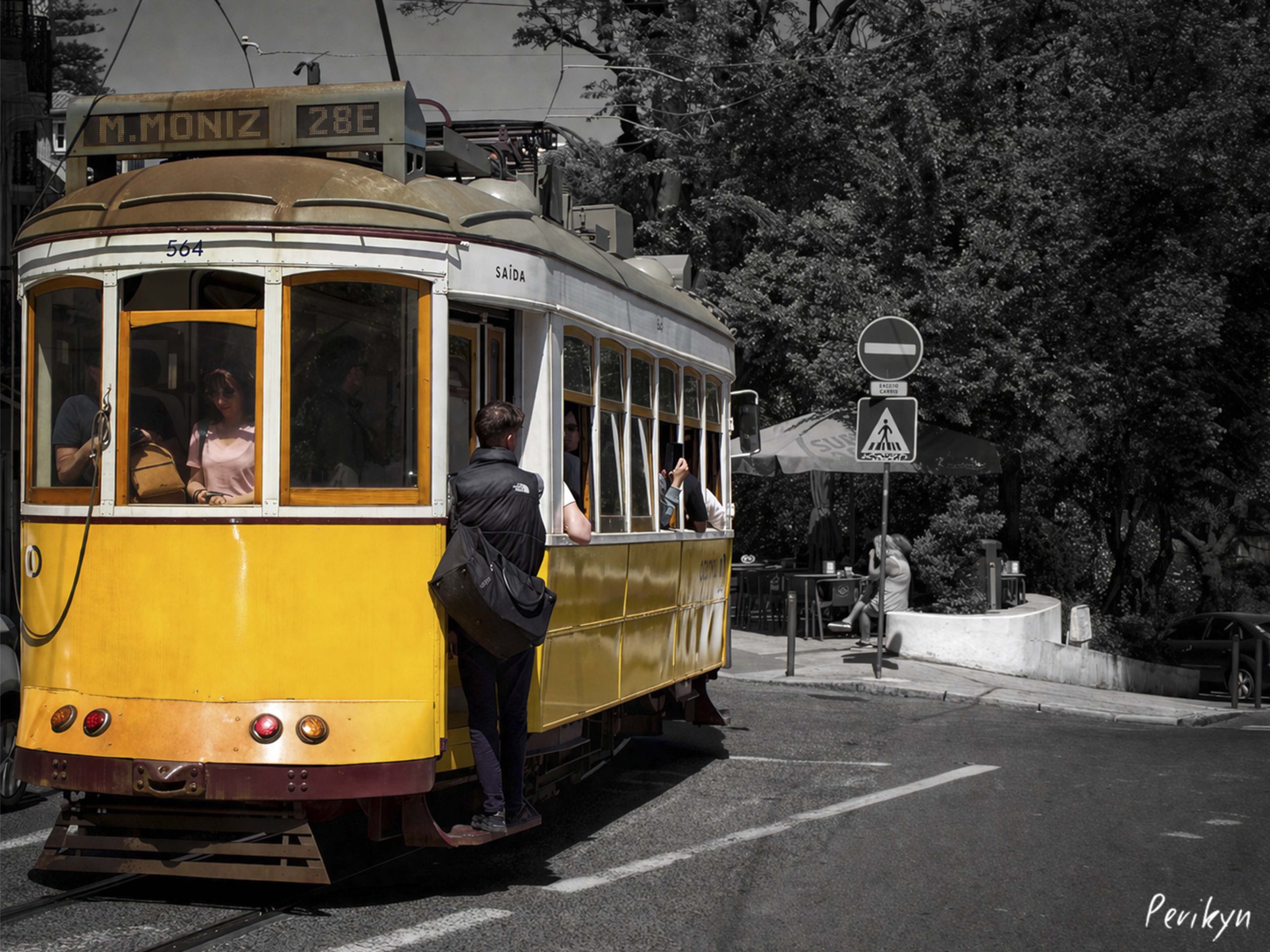 Free tram - Wooden Photo Wall Art - Imagen 3